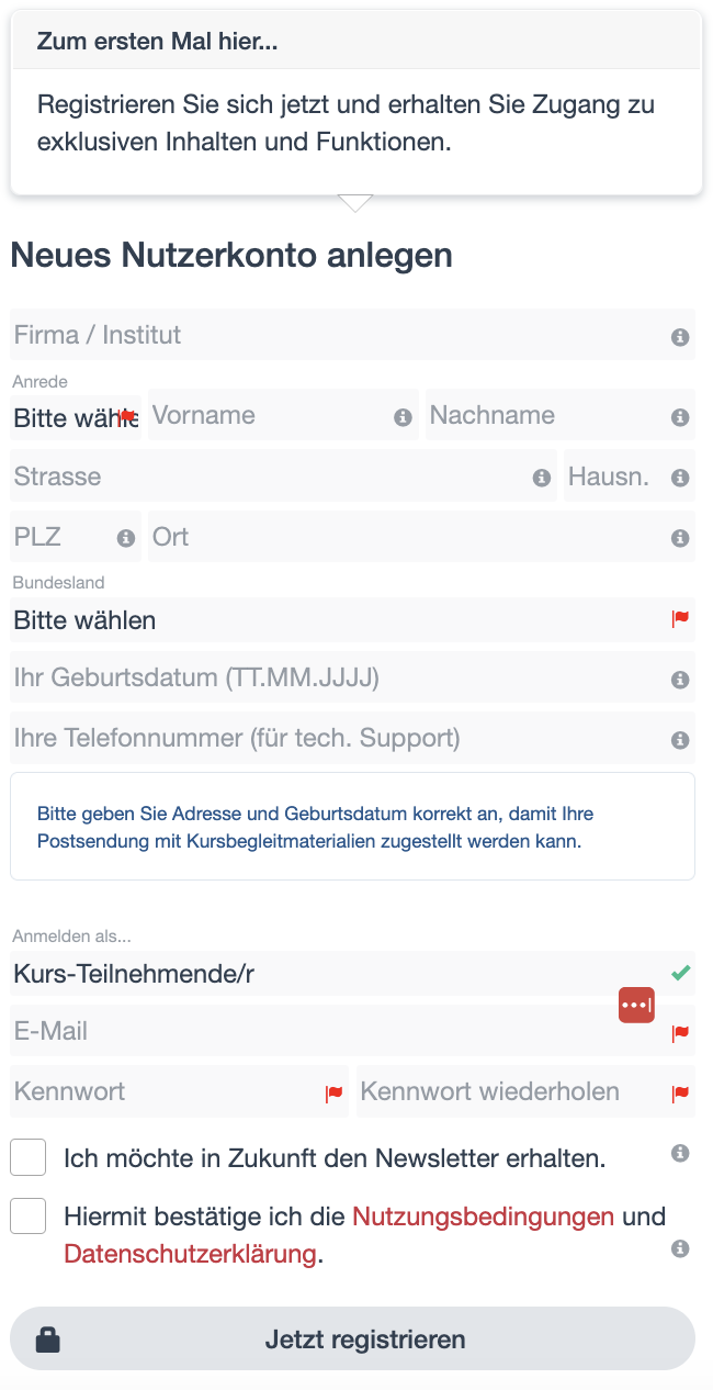 Registrierung
