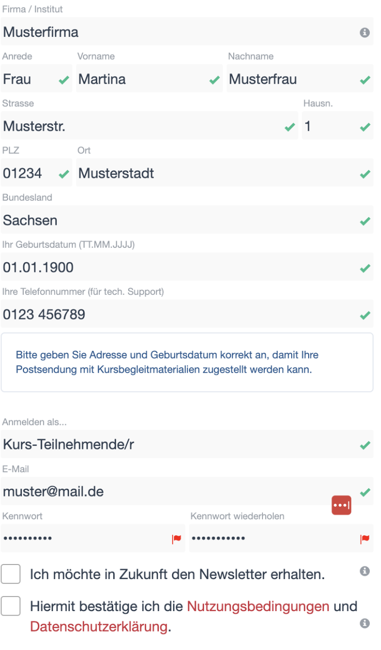 Kennworteingabe
