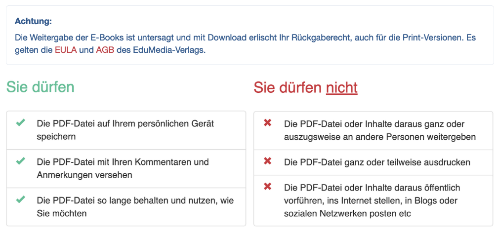 E-Book Lizenz-Freigabe