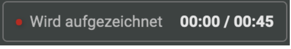 Aufnahmeanzeige