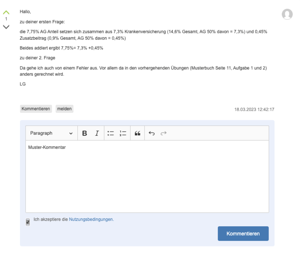 Beitrag beantworten und kommentieren