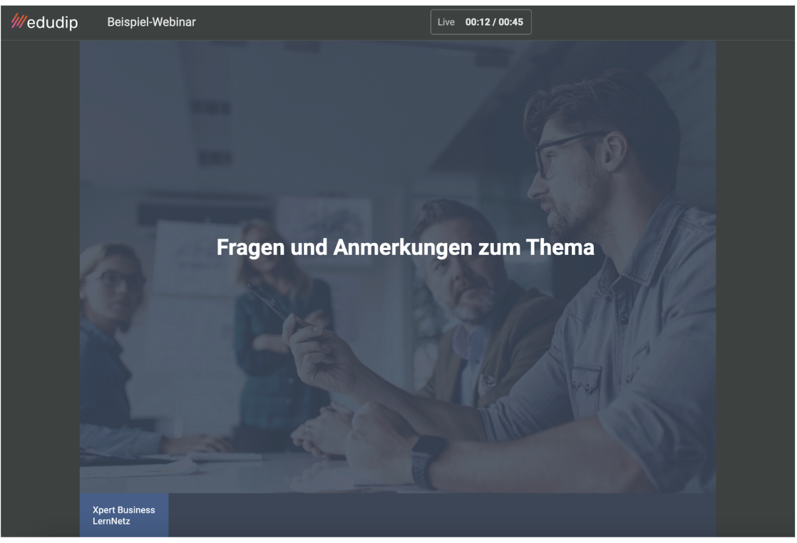 Frage und Antwort Folie Webinar
