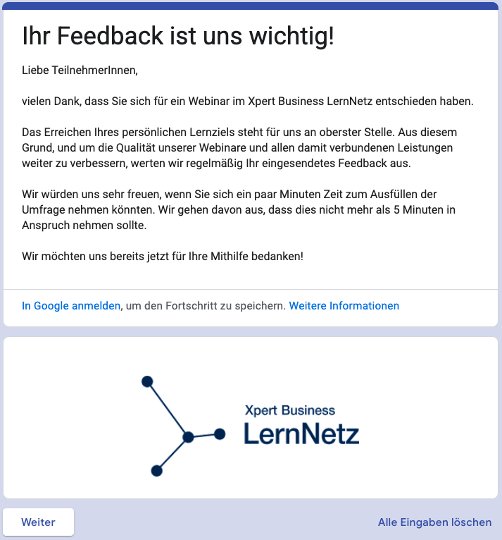 Abschließende Kurs-Umfrage