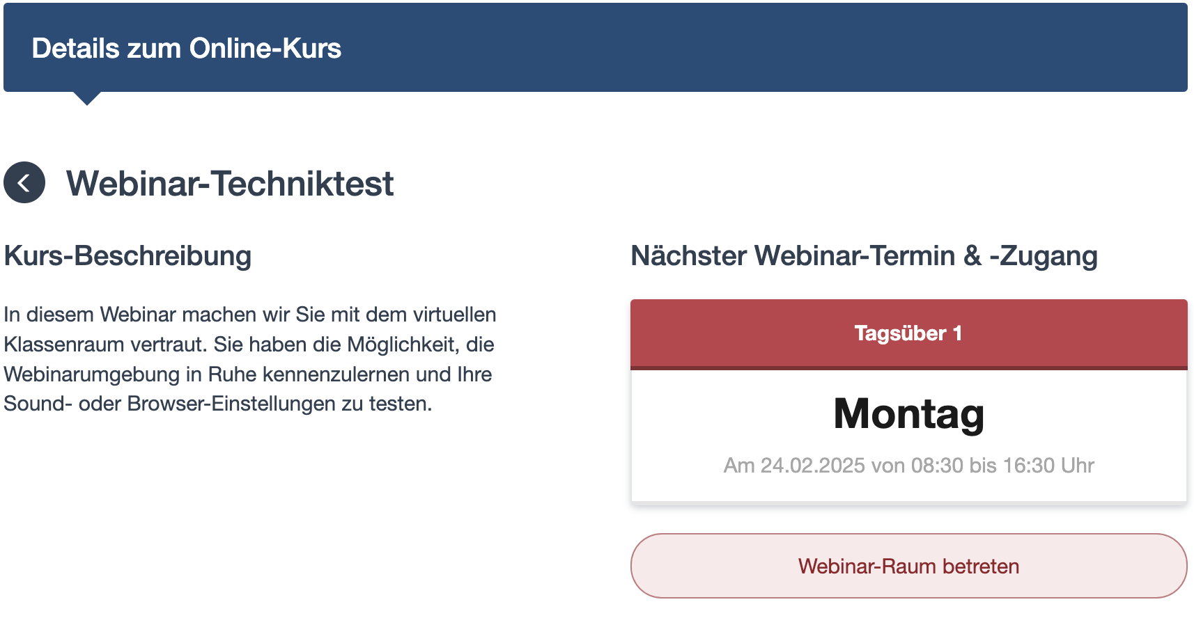 Link ins Webinar / Webinarzugang