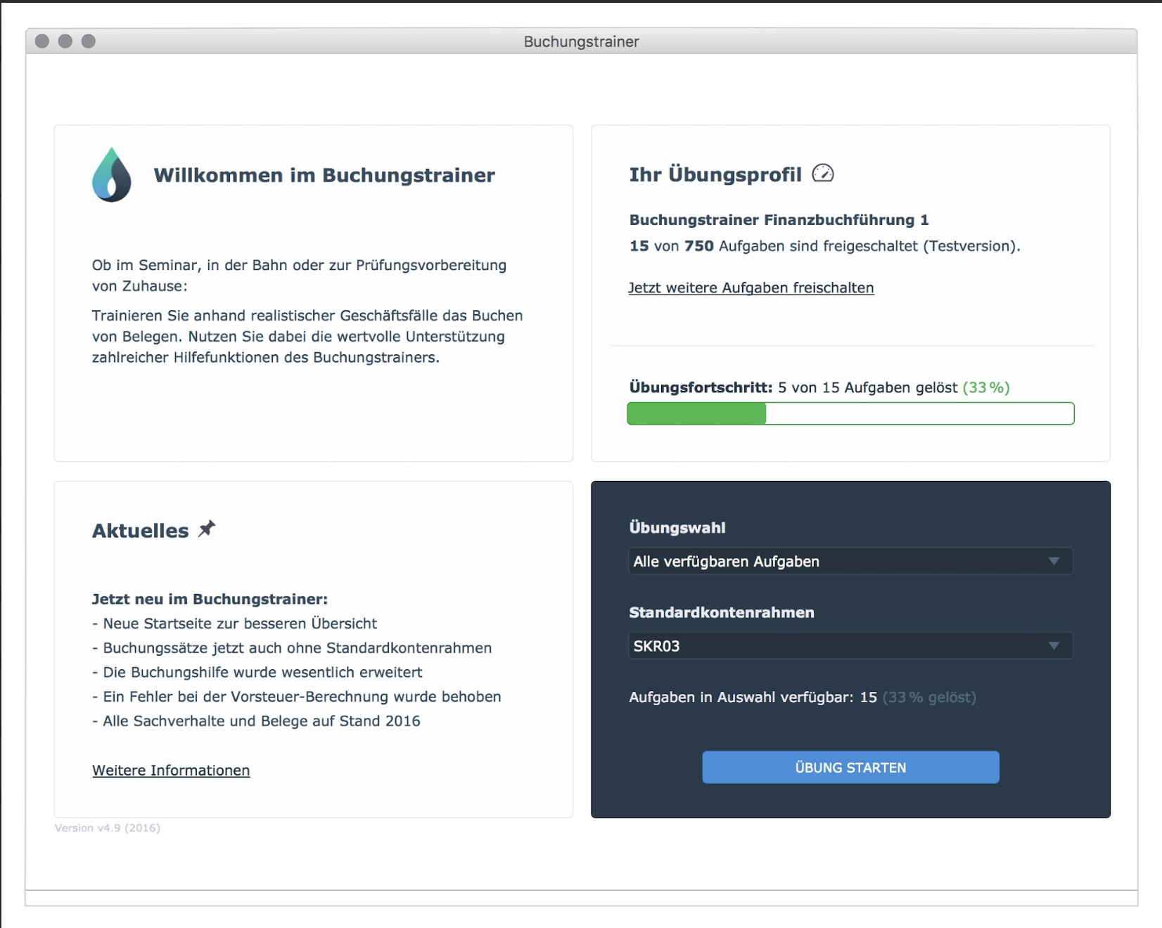 Buchungstrainer UI