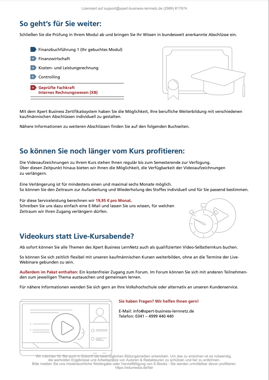 Lernoptionen nach Kursende